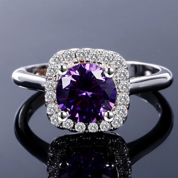 Amethyst Gemstone 925 Sterling Silver 8MM Ring - Picture 2 of 7